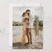 Romantische gouden kalligrafie foto bruiloft kaart (Achterkant)