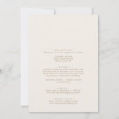 Romantische gouden kalligrafie ivoor bruiloftsrece kaart (Achterkant)