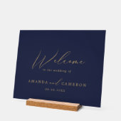 Romantische gouden kalligrafie marine bruiloft wel acryl bord (Hoek)