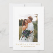 Romantische Gouden Kalligrafie Marine Foto Save Th The Date (Achterkant)