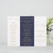 Romantische gouden kalligrafie marine huwelijkspro (Staand voorkant)