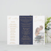 Romantische gouden kalligrafie marine huwelijkspro (Staand voorkant)