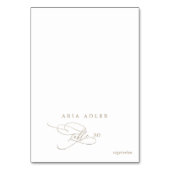 Romantische gouden kalligrafie menu optie plaats k kaart (Voorkant)