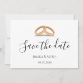 Romantische Gouden Ringen Save the Date Aangepaste (Voorkant)