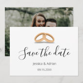 Romantische Gouden Ringen Save the Date Aangepaste (Voorkant / Achterkant)