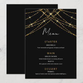Romantische gouden string bruiloft menu