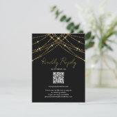 Romantische gouden string bruiloft RSVP kaartje (Staand voorkant)