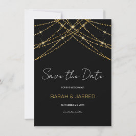 Romantische gouden string bruiloft save the date