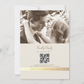 Romantische gouden trouw-QR-code Kaart (Achterkant)