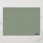Romantische goudfolie | Sage Green Children RSVP-k Folie Uitnodiging Briefkaart (Achterkant)