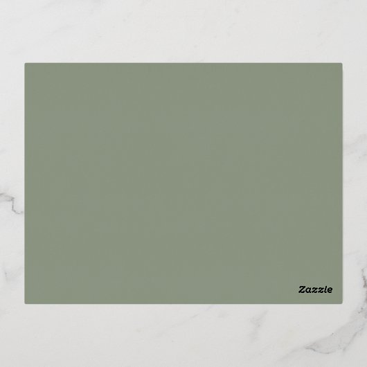 Romantische goudfolie | Sage Green Children RSVP-k Folie Uitnodiging Briefkaart (Achterkant)