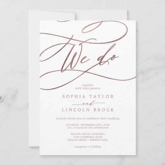 Romantische goudkalligrafie die we met elkaar verb kaart (Voorkant)