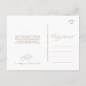 Romantische goudkalligrafie Hartelijk dank, Briefk Briefkaart (Achterkant)