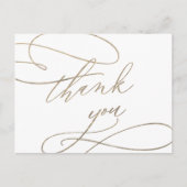 Romantische goudkalligrafie Hartelijk dank, Briefk Briefkaart (Voorkant)