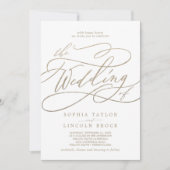 Romantische goudkalligrafie in één keer kaart (Voorkant)