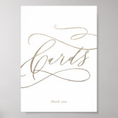 Romantische goudkalligrafie Kaarten Tabelteken Poster (Voorkant)