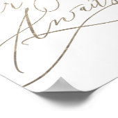 Romantische goudkalligrafie Uw stoel wacht op teke Poster (Hoek)