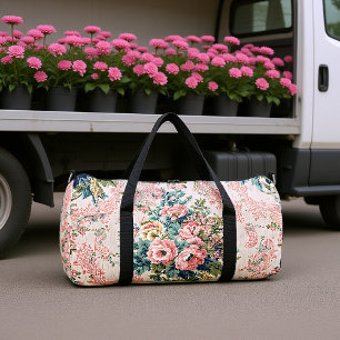 Romantische Grandiflora Bloemenprint Plunjezak
