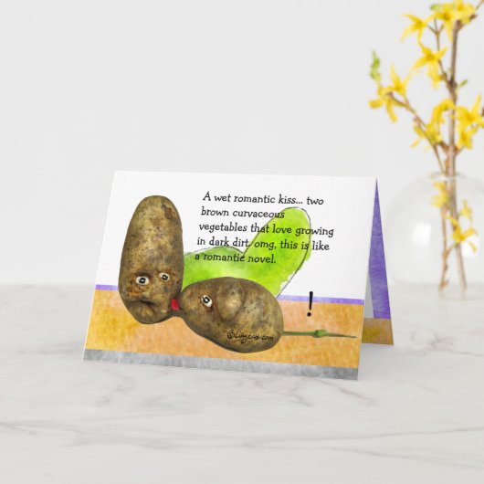 Romantische Grappige het Kussen van Gedachten Kaart (Gele Bloem)