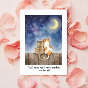 Romantische Grappige Kat Valentijnkaart voor Mijn Feestdagenkaart