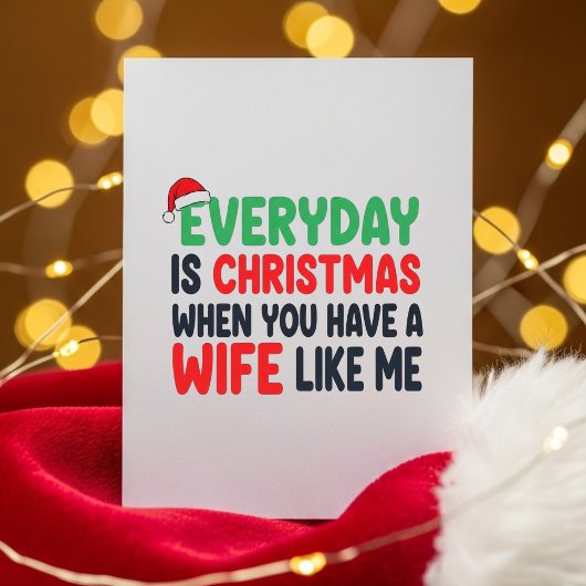 Romantische Grappige Kerstkaart voor Echtegenoot