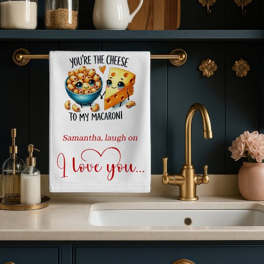 Romantische Grappige Keukenhanddoek voor Valentijn