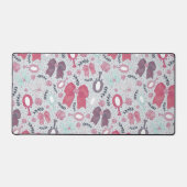 Romantische Grey Bows en Rozen Bureaumat (Voorkant)