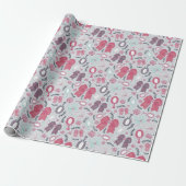 Romantische Grey Bows en Rozen Cadeaupapier (Uitgerold)