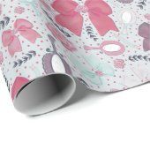 Romantische Grey Bows en Rozen Cadeaupapier (Rol Hoek)