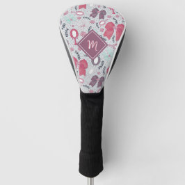 Romantische Grey Bows en Rozen Golfheadcover