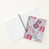 Romantische Grey Bows en Rozen Notitieboek (Binnen)