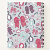 Romantische Grey Bows en Rozen Notitieboek (Achterkant)