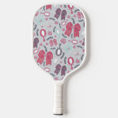 Romantische Grey Bows en Rozen Pickleball Paddle (Achterkant)