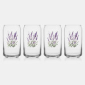 Romantische grijs paarse lavendel bloem blikvorm glas (Achterkant)