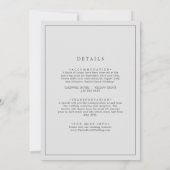 Romantische grijze kalligrafie kader alles-in-één kaart (Achterkant)