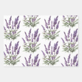 Romantische grijze paarse lavendel bloemrijke brui inpakpapier vel (Voorkant 2)