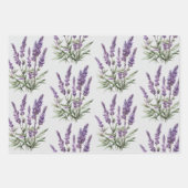 Romantische grijze paarse lavendel bloemrijke brui inpakpapier vel (Voorkant)