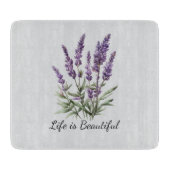 Romantische grijze paarse lavendel bloemrijke brui snijplank (Voorkant)