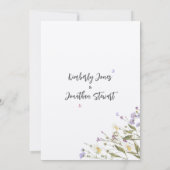 Romantische grillige bloemen bruiloft kaart (Achterkant)