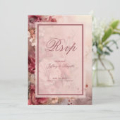 Romantische grillige bruiloft rsvp save the date (Staand voorkant)