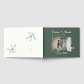Romantische groene bladeren bruiloft foto gastenboek (Volledig)
