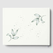 Romantische groene bladeren bruiloft foto gastenboek (Achterkant)