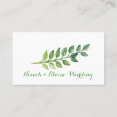 Romantische groene bladeren - naam Kaart Plaatskaartje (Achterkant)