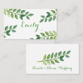 Romantische groene bladeren - naam Kaart Plaatskaartje (Voorkant / Achterkant)