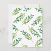 Romantische Groene Bladeren - RSVP Bruiloft Kaart (Achterkant)