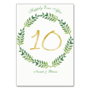Romantische Groene Bladeren - Trouwtafel card10 ri Kaart
