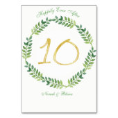 Romantische Groene Bladeren - Trouwtafel card10 ri Kaart (Achterkant)