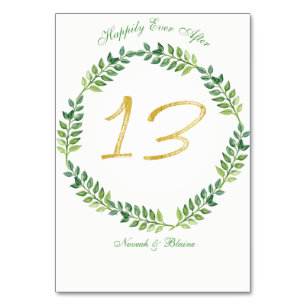 Romantische Groene Bladeren - Trouwtafel card13 ri Kaart