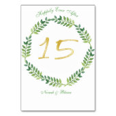 Romantische Groene Bladeren - Trouwtafel card15rin Kaart (Achterkant)