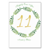 Romantische Groene Bladeren - Trouwtafel kaart 11r (Achterkant)
